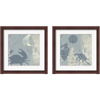 Framed 'Ocean Life 2 Piece Framed Art Print Set' border=