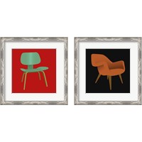 Framed 'Mid Century Chair 2 Piece Framed Art Print Set' border=