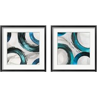 Framed 'Teal Ring 2 Piece Framed Art Print Set' border=