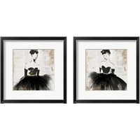 Framed 'Lady in Black 2 Piece Framed Art Print Set' border=