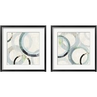 Framed 'Pale Blues 2 Piece Framed Art Print Set' border=