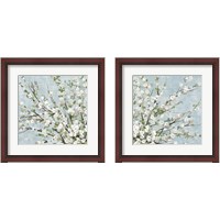 Framed 'Fresh Pale Blooms 2 Piece Framed Art Print Set' border=