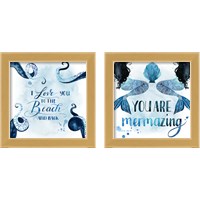 Framed 'Sea Lovers 2 Piece Framed Art Print Set' border=