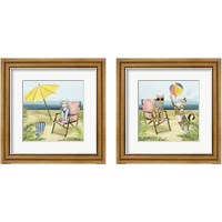 Framed 'Coastal Kitties 2 Piece Framed Art Print Set' border=