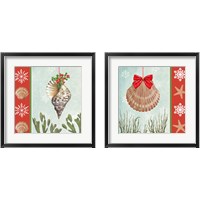 Framed 'Christmas Coastal 2 Piece Framed Art Print Set' border=