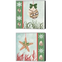 Framed 'Christmas Coastal 2 Piece Canvas Print Set' border=