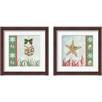 Framed 'Christmas Coastal 2 Piece Framed Art Print Set' border=