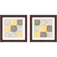 Framed 'Yellow Squared 2 Piece Framed Art Print Set' border=