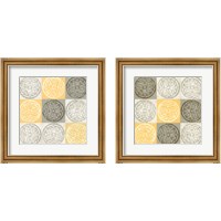 Framed 'Yellow Squared 2 Piece Framed Art Print Set' border=