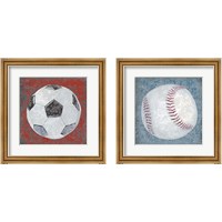 Framed 'Grunge Sporting 2 Piece Framed Art Print Set' border=