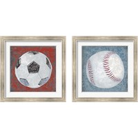 Framed 'Grunge Sporting 2 Piece Framed Art Print Set' border=