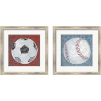 Framed 'Grunge Sporting 2 Piece Framed Art Print Set' border=