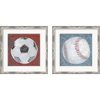 Framed 'Grunge Sporting 2 Piece Framed Art Print Set' border=