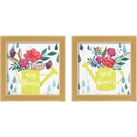 Framed 'April Showers & May Flowers 2 Piece Framed Art Print Set' border=