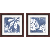 Framed 'Tropical Indigo Impressions 2 Piece Framed Art Print Set' border=