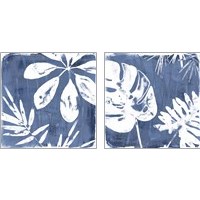 Framed 'Tropical Indigo Impressions 2 Piece Art Print Set' border=