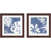 Framed 'Tropical Indigo Impressions 2 Piece Framed Art Print Set' border=