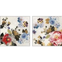 Framed 'French Flower 2 Piece Art Print Set' border=