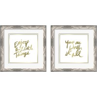 Framed 'Gold on White 2 Piece Framed Art Print Set' border=