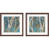 Framed 'Teal Abstract 2 Piece Framed Art Print Set' border=