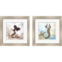 Framed 'Mermaid 2 Piece Framed Art Print Set' border=