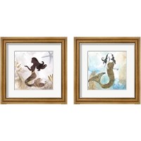 Framed 'Mermaid 2 Piece Framed Art Print Set' border=