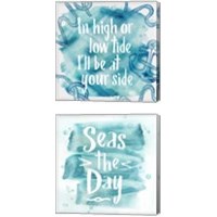 Framed 'In High Tide & Seas the Day 2 Piece Canvas Print Set' border=