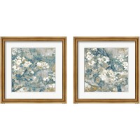 Framed 'Golden Dogwood 2 Piece Framed Art Print Set' border=