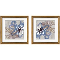 Framed 'Scribbled Floral 2 Piece Framed Art Print Set' border=