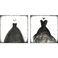 Framed 'Black Dress 2 Piece Art Print Set' border=