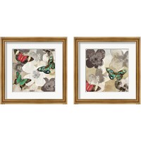 Framed 'Aflutter  2 Piece Framed Art Print Set' border=