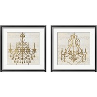 Framed 'Golden Chandelier 2 Piece Framed Art Print Set' border=