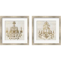 Framed 'Golden Chandelier 2 Piece Framed Art Print Set' border=