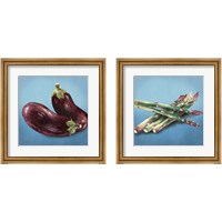 Framed 'Veggie on Blue 2 Piece Framed Art Print Set' border=