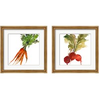 Framed 'Veggie on White 2 Piece Framed Art Print Set' border=