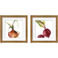 Framed 'Veggie on White 2 Piece Framed Art Print Set' border=