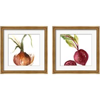 Framed 'Veggie on White 2 Piece Framed Art Print Set' border=