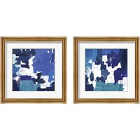 Framed Block Paint Blue 2 Piece Framed Art Print Set