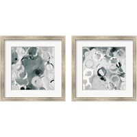 Framed 'Teal Spatter  2 Piece Framed Art Print Set' border=