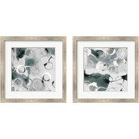 Framed 'Teal Spatter  2 Piece Framed Art Print Set' border=