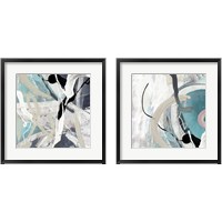 Framed 'Tangled Teal 2 Piece Framed Art Print Set' border=