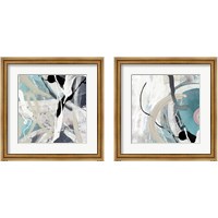 Framed 'Tangled Teal 2 Piece Framed Art Print Set' border=