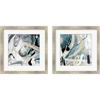 Framed 'Tangled Teal 2 Piece Framed Art Print Set' border=