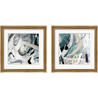 Framed 'Tangled Teal 2 Piece Framed Art Print Set' border=