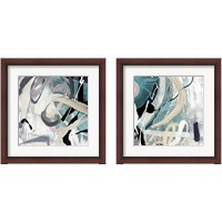 Framed 'Tangled Teal 2 Piece Framed Art Print Set' border=