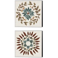 Framed 'Leaf Pattern 2 Piece Canvas Print Set' border=