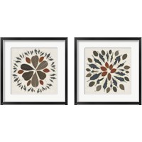 Framed 'Leaf Pattern 2 Piece Framed Art Print Set' border=