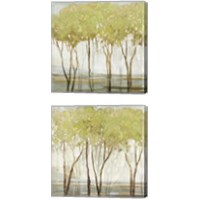 Framed 'Green Canopy 2 Piece Canvas Print Set' border=