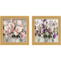 Framed 'Peach & Purple Bouquet 2 Piece Framed Art Print Set' border=