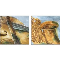 Framed 'Musical Instrument 2 Piece Art Print Set' border=